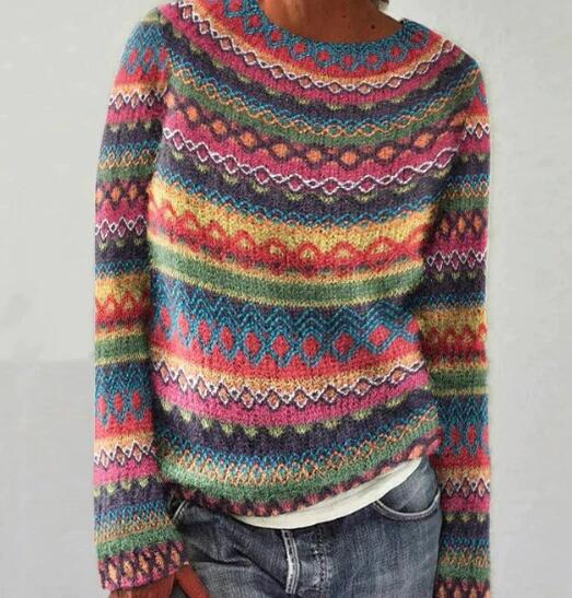 Anouk gestreifter Strickpullover, Nahaufnahme Muster