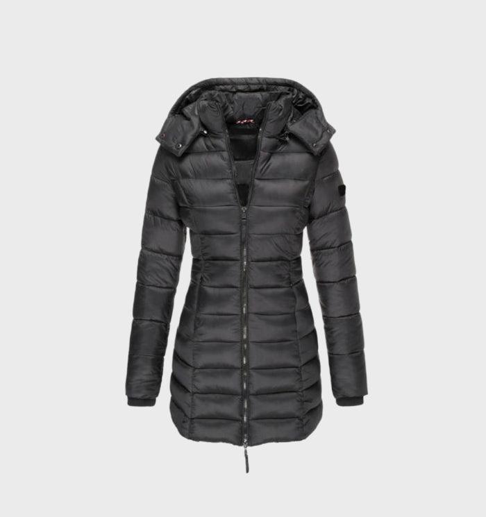 Anouk Winterjacke mit Kapuze in Schwarz, Vorderansicht