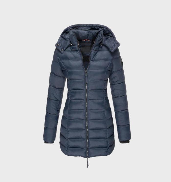 Anouk Winterjacke mit Kapuze in Blau, Vorderansicht