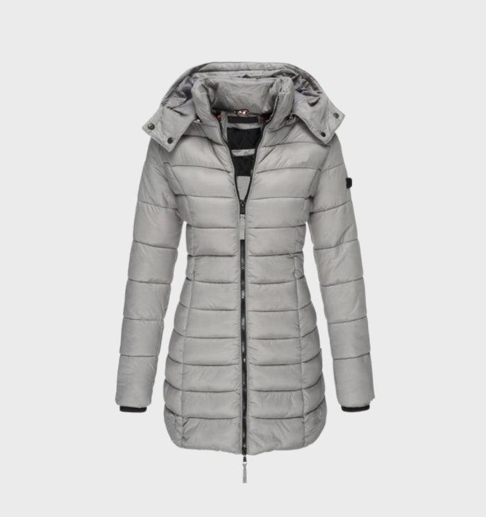 Anouk Winterjacke mit Kapuze in Grau, Vorderansicht