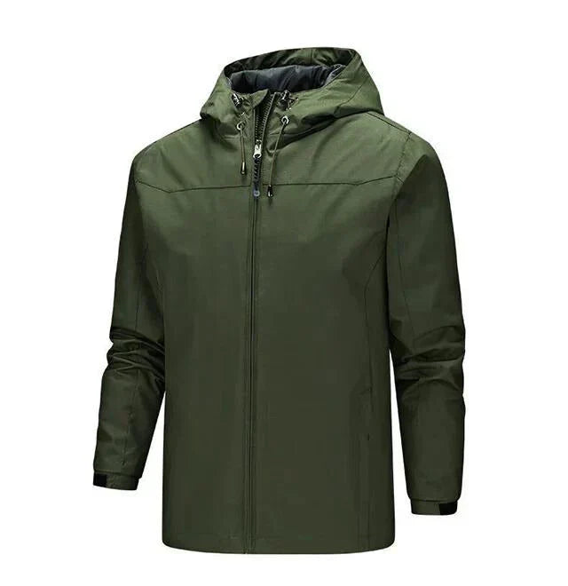 Bastian grüne leichte Kapuzen-Regenjacke, Vorderansicht