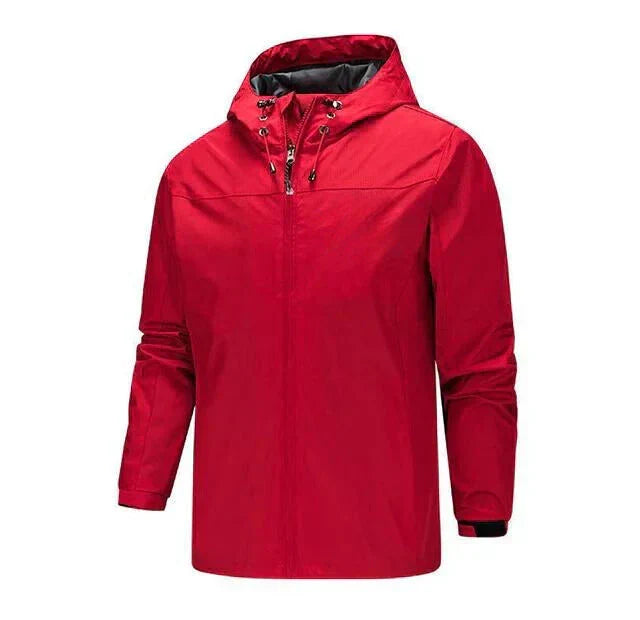 Bastian rote leichte Kapuzen-Regenjacke, Vorderansicht