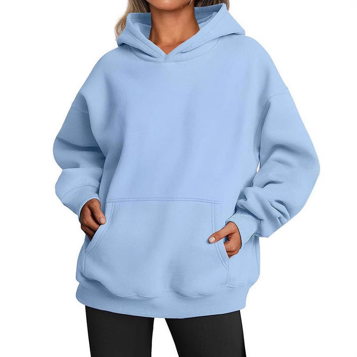 Imara Oversized Kapuzenpullover in Hellblau, Vorderansicht