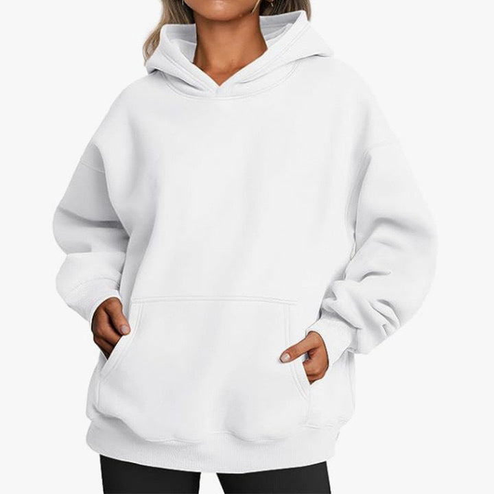 Imara Oversized Kapuzenpullover in Weiss, Vorderansicht