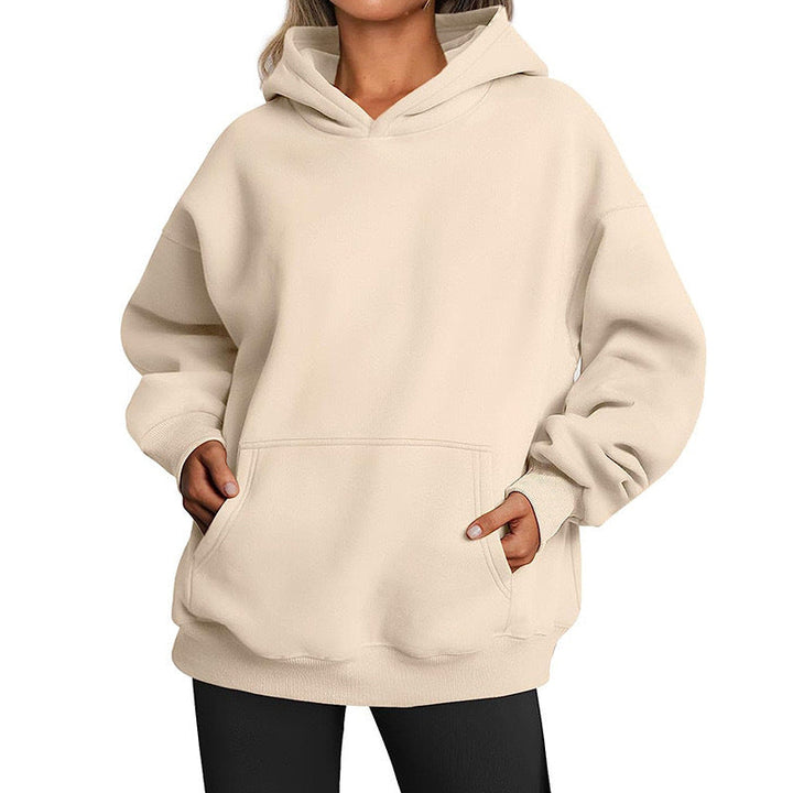 Imara Oversized Kapuzenpullover in Creme, Vorderansicht