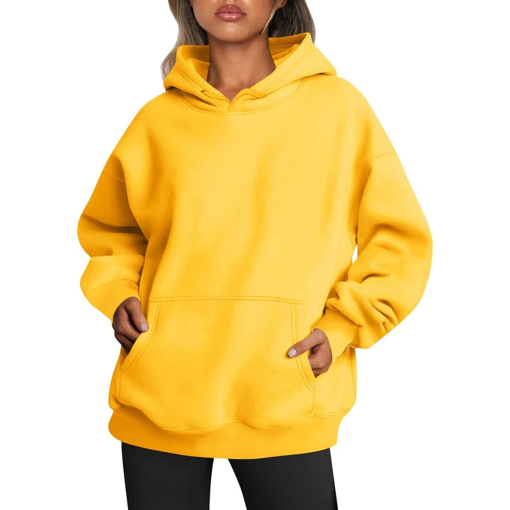 Imara Oversized Kapuzenpullover in Gelb, Vorderansicht