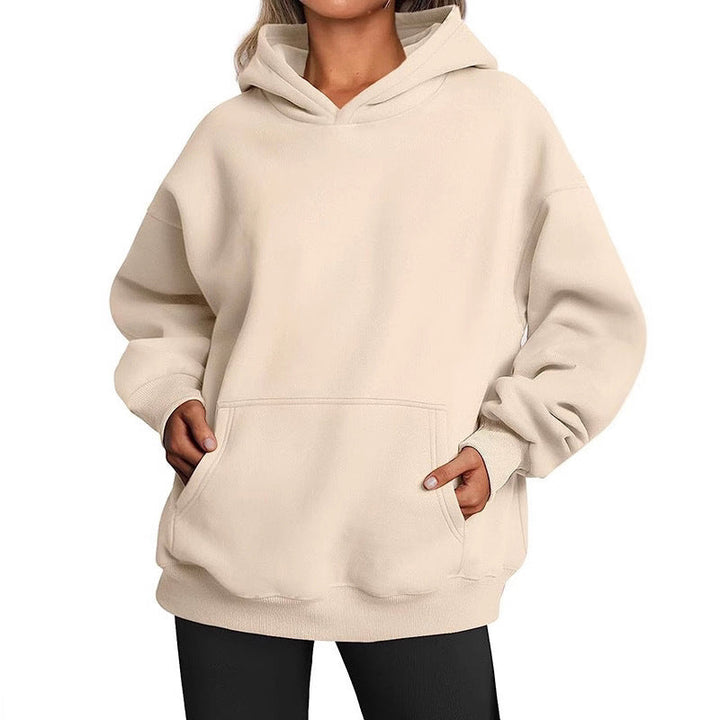 Imara Oversized Kapuzenpullover in Beige, Vorderansicht