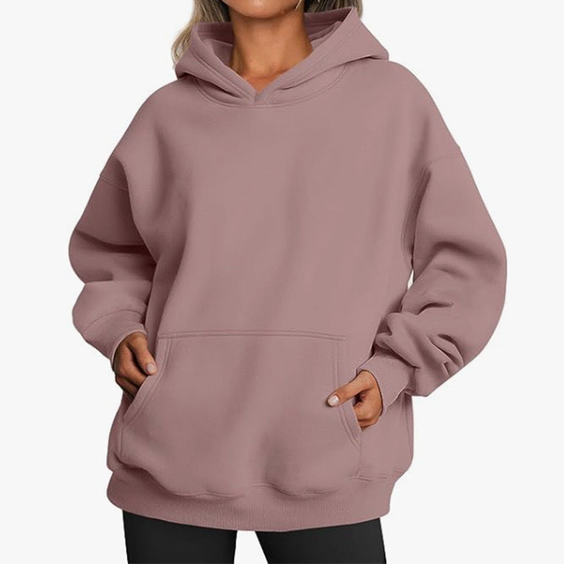Imara Oversized Kapuzenpullover in Altrosa, Vorderansicht