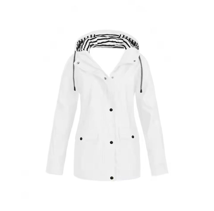 Josefin weisse Kapuzenjacke, Vorderansicht