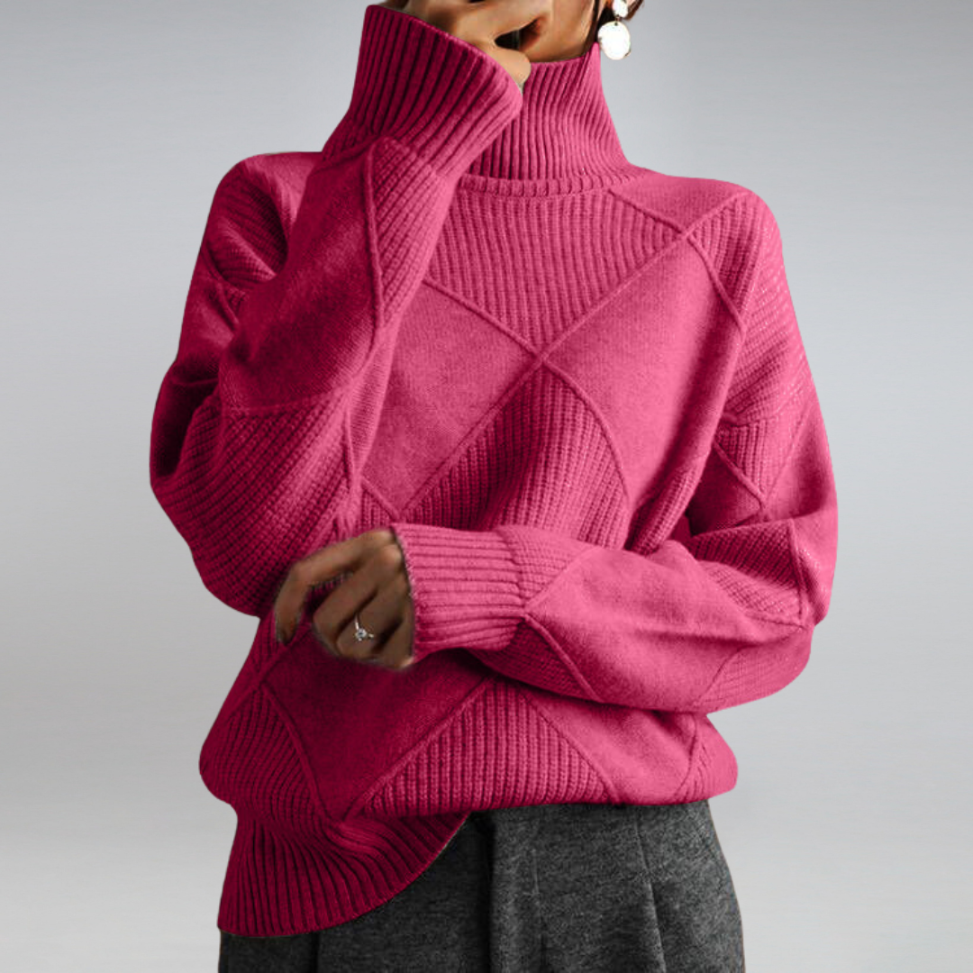 Josephine pinker Rollkragenpullover, Vorderansicht