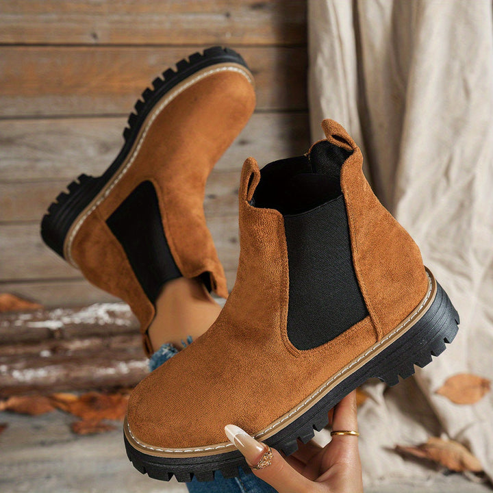 Livana braune Chelsea Stiefeletten, Ansicht von oben