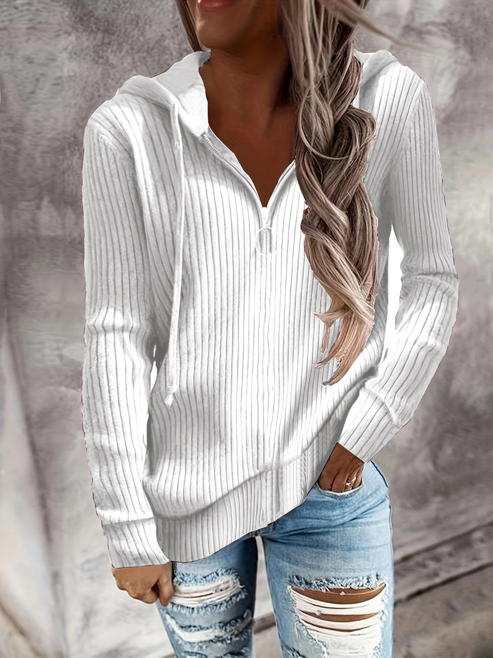 Livia Kapuzenpullover in Weiss, Vorderansicht