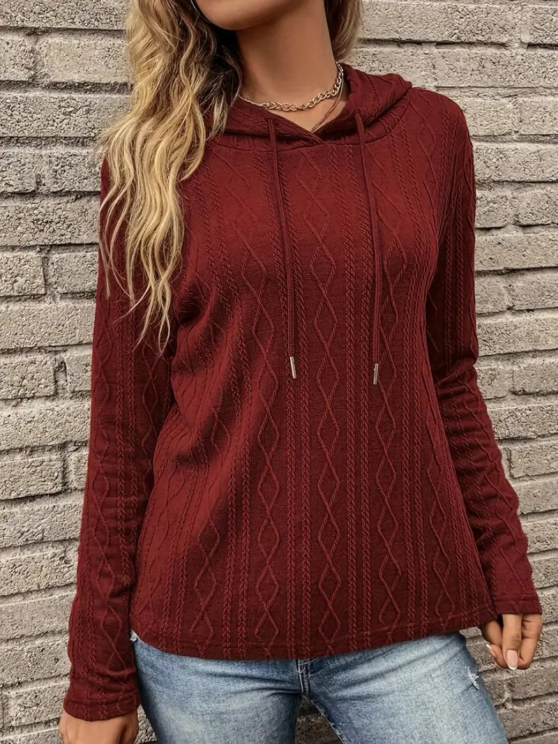Meret Kapuzenpullover Detailansicht Kordelzug und Struktur
