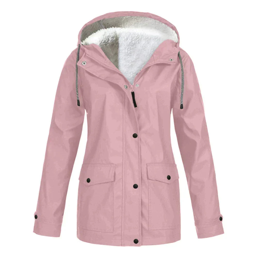 Mirja Regenjacke in Rosa mit Kapuze, Vorderansicht
