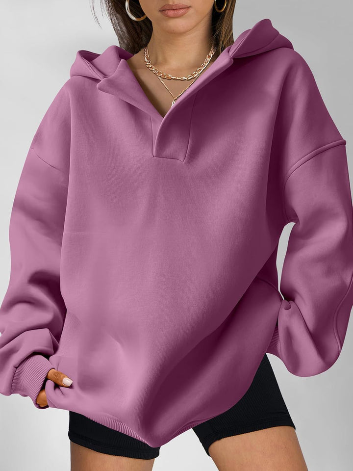 Nadja Oversized Hoodie in Lila, Vorderansicht