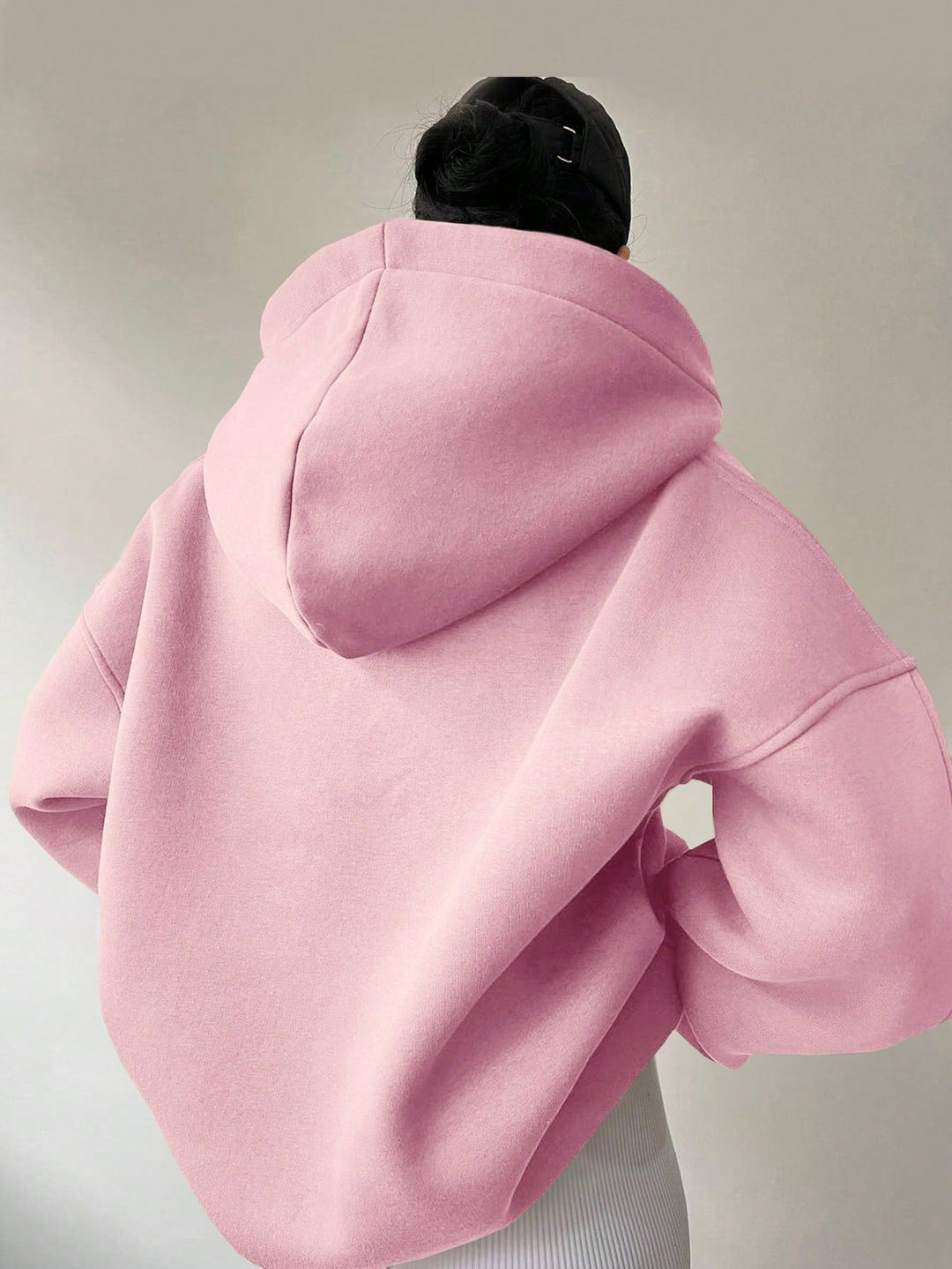 Nadja Oversized Hoodie in Rosa, Rückenansicht