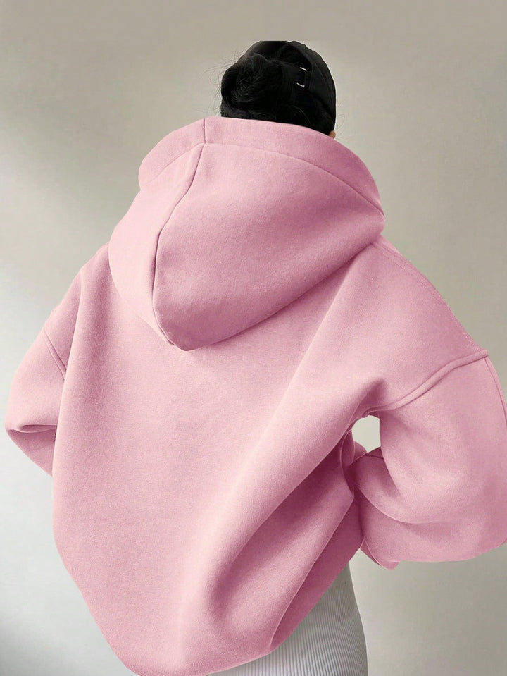 Nadja Oversized Hoodie in Rosa, Rückenansicht