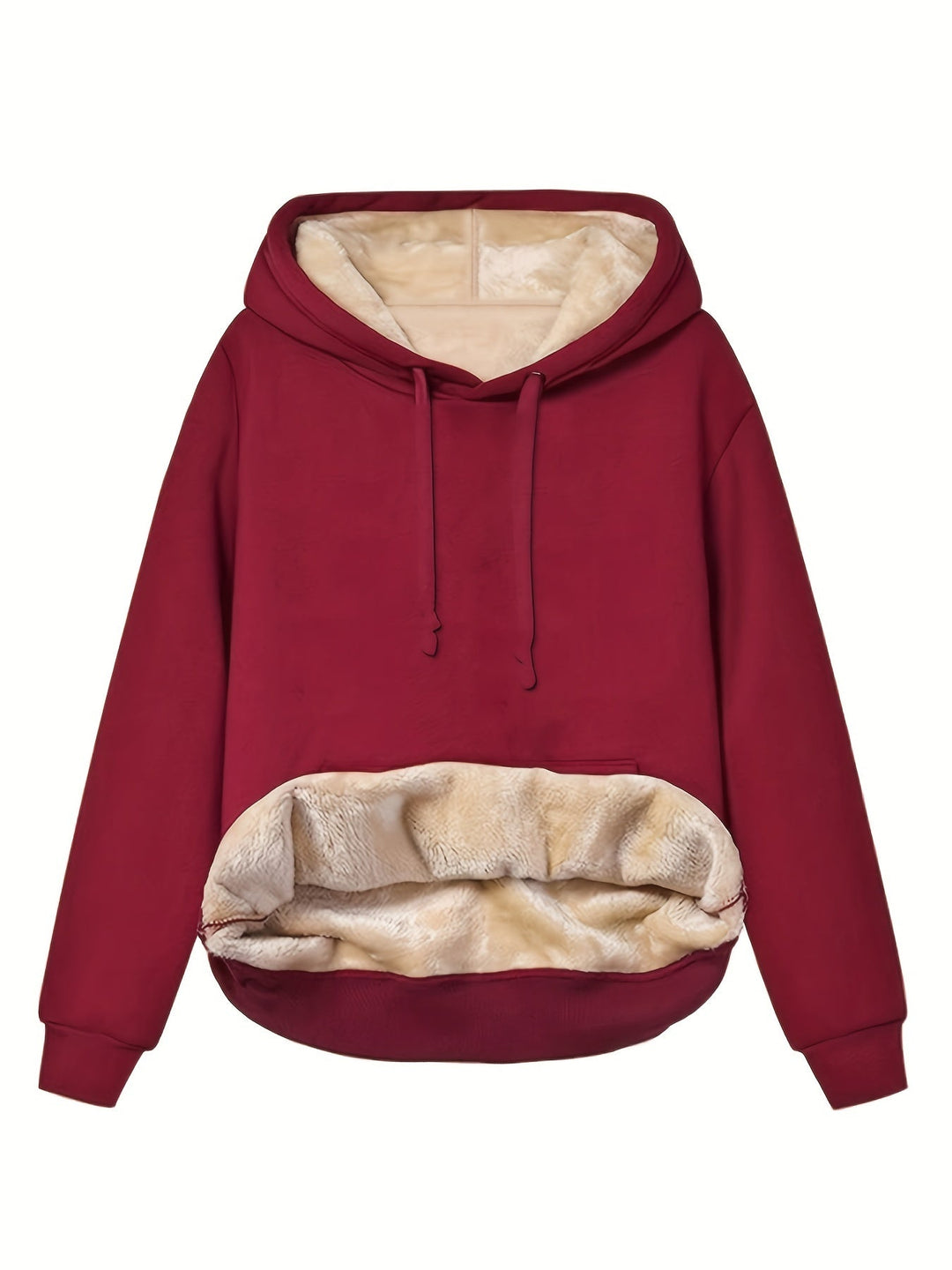 Nessa roter Fleece Kapuzenpullover, Vorderansicht