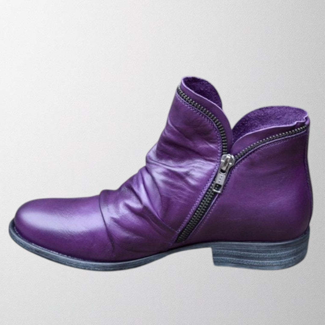 Sabine Ankle Boots in Lila, Seitenansicht
