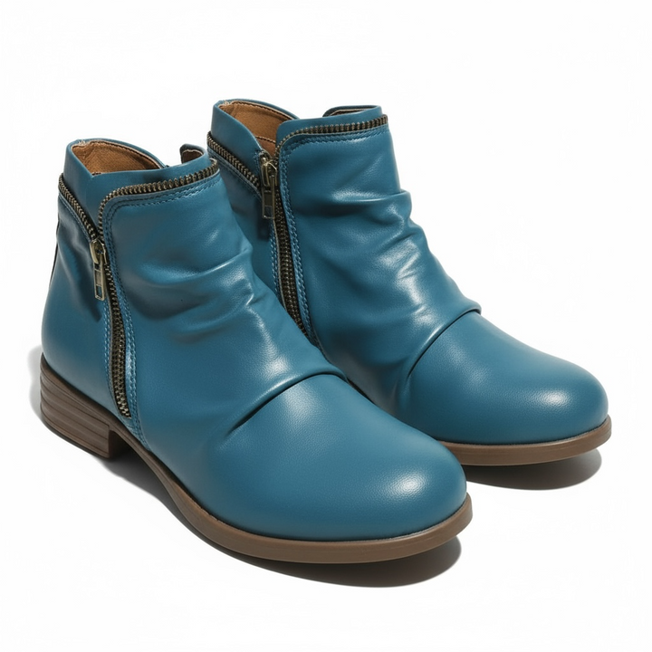 Sabine Ankle Boots in Blau, Paaransicht schräg von vorne