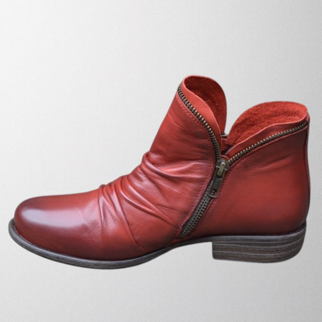 Sabine Ankle Boots in Rot, Seitenansicht