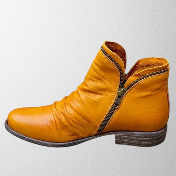 Sabine Ankle Boots in Gelb, Seitenansicht