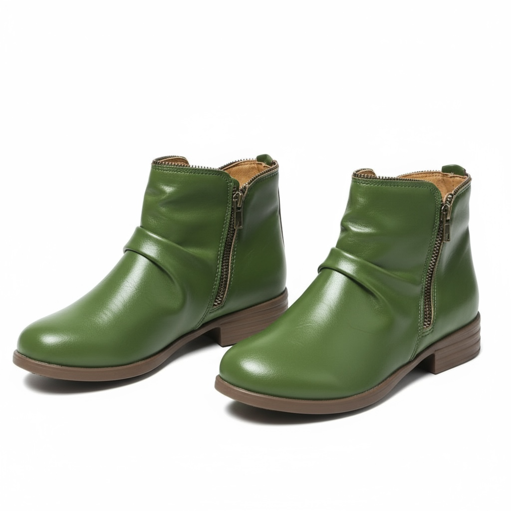 Sabine Ankle Boots in Grün, Paaransicht schräg von vorne