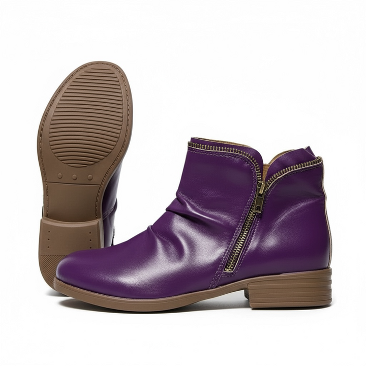 Sabine Ankle Boots in Lila, Rückansicht mit Sohle