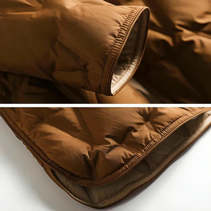 Detailansicht Ärmelbund und Saum der Talina Winterjacke